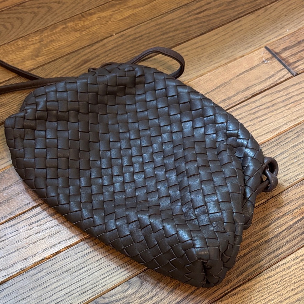 Quince Chocolate Leather Crossbody Bag
